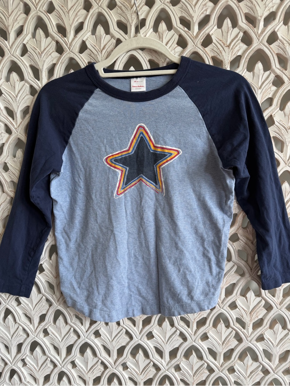Hanna Andersson Kids Star Baseball Raglan Shirt Size 10 140